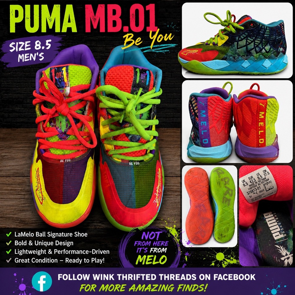Puma MB.01 Be You LaMelo Ball Basketball Shoes Mens 8.5 Multicolor 376813-01